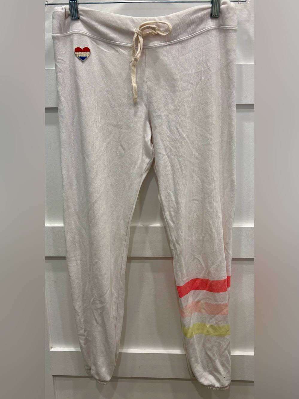 Sundry Cream Top with Coral Logo Detail